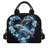 ZUXONGSY Dolphin Insulated Lunch Box for Girls 6-8/4-6 Years Old Heart Floral Lunch Bag with Zipper Kids Lunch Tote Bag School Small Lunchbag view 2