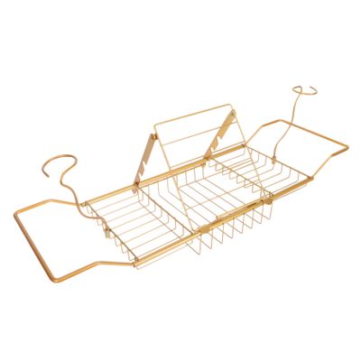 Amosfun Ergonomic Bath Bucket Holder Telescopic Bathtub Rack Storage Shelf for Tablets Smartphones Bath