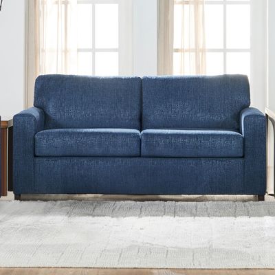 New Classic Furniture Kylo 3-Seater Polyester Fabric Sofa Couch, Blue
