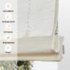 Persilux Cordless Roman Shades for Windows, Linen Natural Fabric Window Blinds, Privacy Roman Blinds for Windows Shades for Home Kitchen Door, White(Privacy Liner,Block 60%-80% Light), 43" W X 48" H view 3