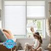 Persilux Cordless Roman Shades for Windows, Linen Natural Fabric Window Blinds, Privacy Roman Blinds for Windows Shades for Home Kitchen Door, White(Privacy Liner,Block 60%-80% Light), 43" W X 48" H view 4