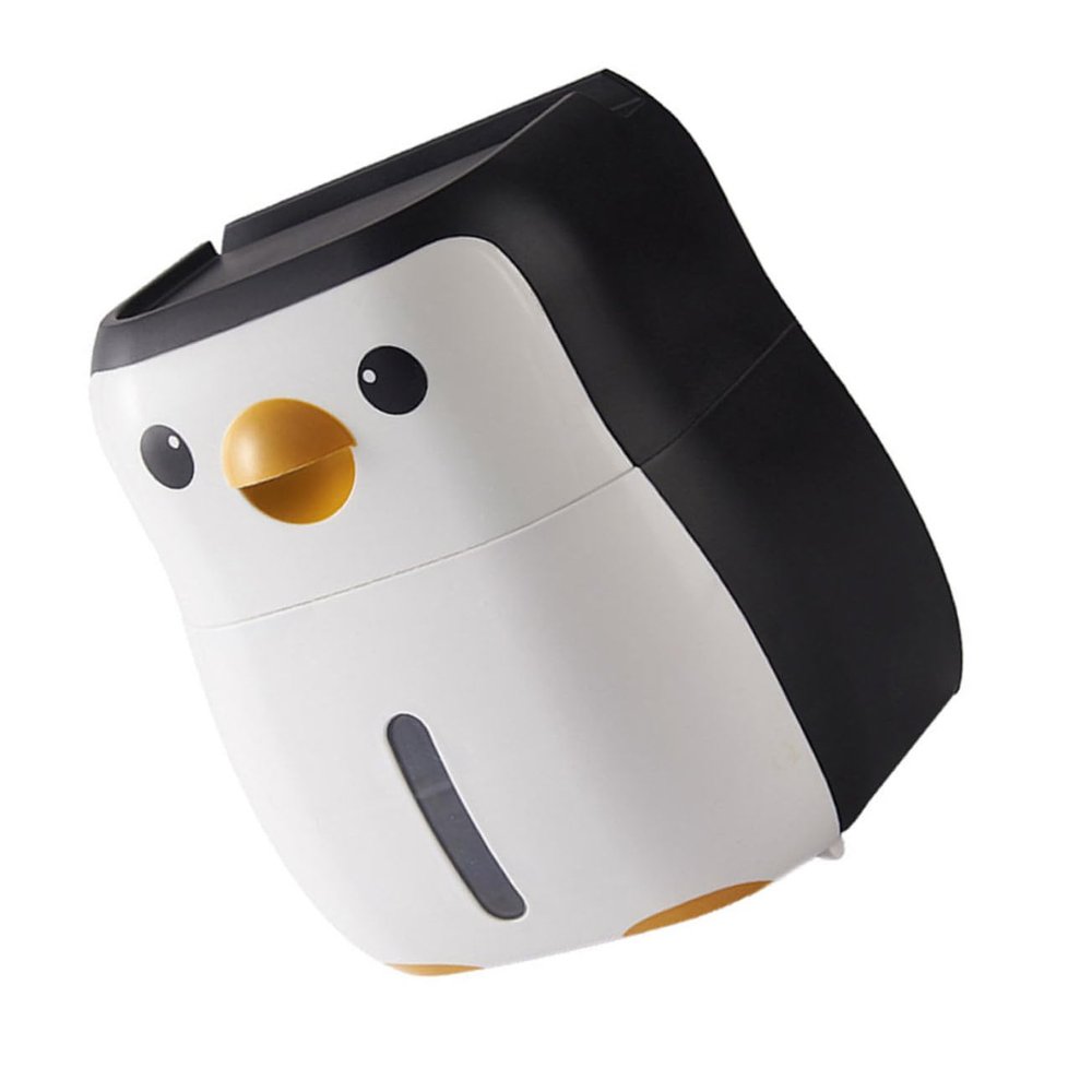 Amosfun Cute Penguin Tissue Box Cover Plastic Paper Holder Easy Wash Decorative Storage Rack for Bathroom