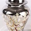 Ceramic Vases Silver Ginger Jars With Lid For Home Decor Tree Pattern, Porcelain Temple Jar Organizer Flowerpot Desktop Display Decoration For Wedding Ceremony Bedro S (Silver L) (Silver M) view 3