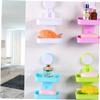 Amosfun 2pcs Double Layer Soap Dish Cups Water Draining Soap Holder for Bathroom Kitchen Storage Rack White Tool Installation Punch Design view 2