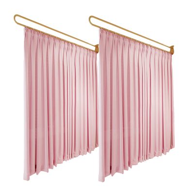 2PCS Beauty Salon Partition Curtain Wall-Mounted U Metal Track Room Divider Translucent Living Room Dining Room Curtain, Beauty Salon Clinic Shared Bedroom Living Room Dining Room ( Color : Pink , Siz