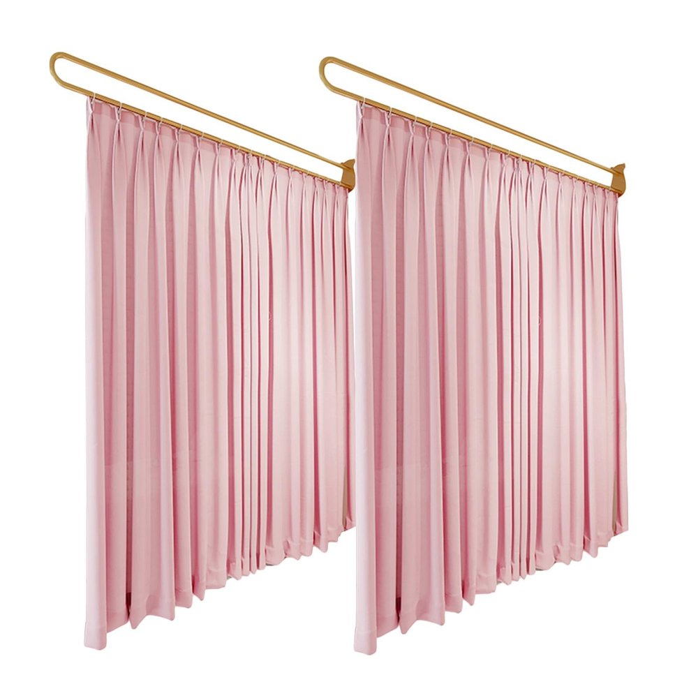 2PCS Beauty Salon Partition Curtain Wall-Mounted U Metal Track Room Divider Translucent Living Room Dining Room Curtain, Beauty Salon Clinic Shared Bedroom Living Room Dining Room ( Color : Pink , Siz