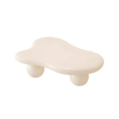 Coffee Tables for Living Room White Cloud Shape, Cream Style, Ball Feet, Rounded Edges, Create a Warm Atmosphere for Living Room, Apartment (Color : A, Size : S)