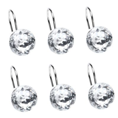 Amosfun 12pcs Acrylic Shower Curtain Hooks Chic Bathroom Decor Modern Farmhouse Style