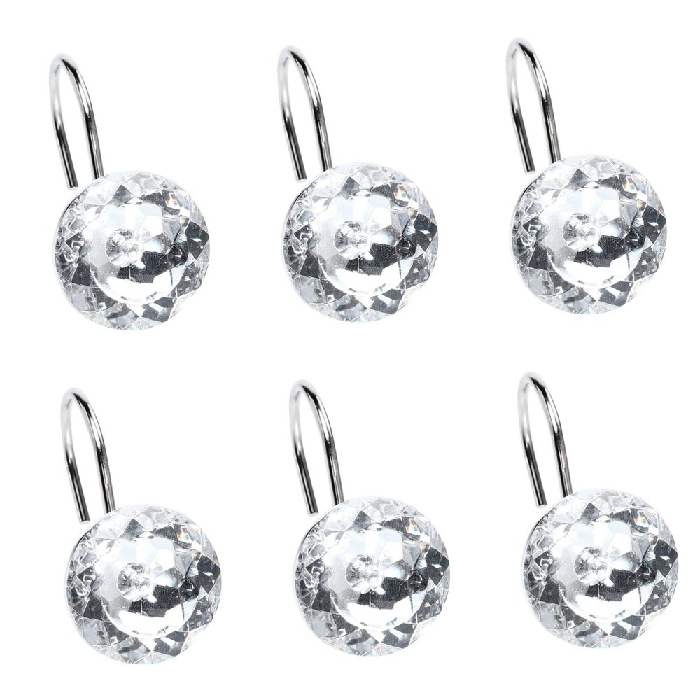 Amosfun 12pcs Acrylic Shower Curtain Hooks Chic Bathroom Decor Modern Farmhouse Style