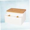 Amosfun Plastic Tissue Holder Cover Multifunctional Desktop Napkin Organizer for Stylish and Easy to Clean White view 4