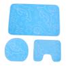 Amosfun 3pcs Boys and Girls Cartoon Bath Rugs Set Skid-Resistant Floor Mat Toilet Seat Cover Taupe Bathroom Accessories Eco-Friendly Polyester view 1