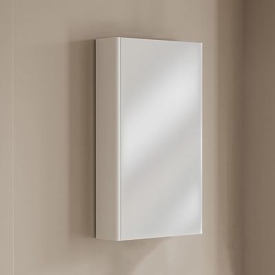 CMYAOYC Mirrored Medicine Cabinet, 30cm/50cm White Bathroom Medicine Cabinet Wall Mounted Space Storage, Water, and Rust Resistant, Surface Mount (Color : White Basic, Size : 38cm)
