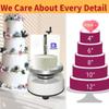 Automatic Birthday Cake Cream Smooth Coating Decoration Machine, Birthday Cake Electric Cream Spreading Machine Cake Coating Smearer Filling Smoothing Machine,White view 4