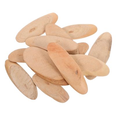 EXCEART 25Pcs Oval Driftwood Slices Natural Wood Blanks for DIY Crafts Coastal Vase Filler Home Decor 3.15X1.1X0.28 Inches