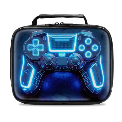 Fitvc Gamer Lunch Box for Boys,Leather Boys Lunch Bag for Kids,Gamer Gifts for Kids,Insulated Video Game Lunchbox,Reusable Portable Lunchbox for School Travel Picnic Hiking Beach