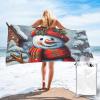 LZQPOEAS Red Snowman Scraf Print Beach Towel Microfibe Bath Towel Men & Women Super Absorbent Quick Drying Towels Extra Large Beach Blanket for Pool Bathroom Travel Hotel view 1
