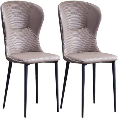 SoOSSN Set of 2Leather Side Chairs with Carbon Steel Legs Counter Chairs Dining Chairs (Color:D)