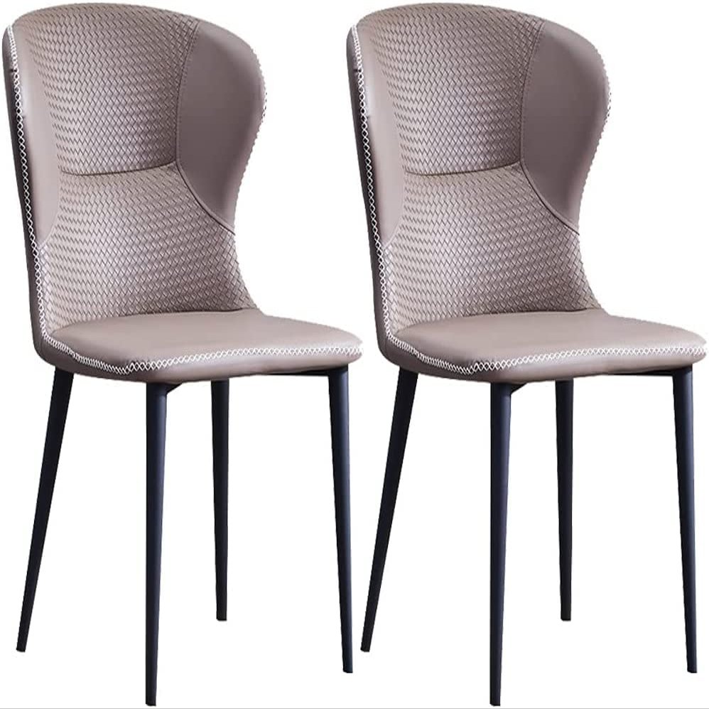 SoOSSN Set of 2Leather Side Chairs with Carbon Steel Legs Counter Chairs Dining Chairs (Color:D)