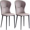 SoOSSN Set of 2Leather Side Chairs with Carbon Steel Legs Counter Chairs Dining Chairs (Color:D) view 1