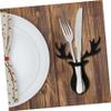 Ciieeo 8pcs Christmas Elk Cutlery Festive Tableware Holders for Xmas Dinner Parties and Decorative Utensil Bags view 2
