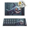 Placemats Heat Resistant Table Mats Funny Fish Design Print Place Pads Set Washable Non-Slip PVC Woven Place Mats for Home Kitchen Weddings Holiday Party Decor 18 X 12 in 6 PCS view 1