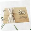 Cabilock 1pc Wooden Guest Book Pages for Weddings Engagements and Anniversaries Rustic Sign Book for Guests to Leave Messages Elegant Lace Design view 3