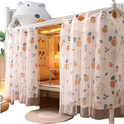HomeLoft Basics Bunk Bed Cover Tent Bed Curtains Cloth Breathable Bed Canopy Students Curtain Shading Nets for Single Bed 2 Panel (Orange)