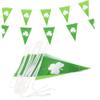 Cabilock 2sets Shamrock Banners for Patrick's Day Flags for Festival Party Hanging Decoration Easy to Install Wall and Garden Decor view 1