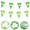 Cabilock 2sets Shamrock Banners for Patrick's Day Flags for Festival Party Hanging Decoration Easy to Install Wall and Garden Decor view 3