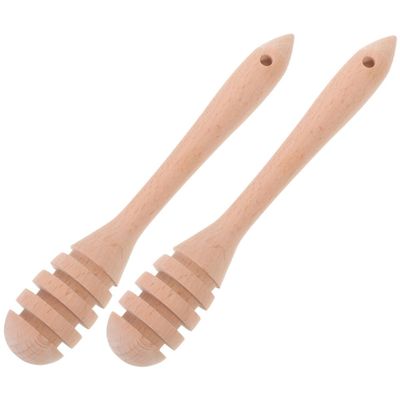 IMIKEYA 2pcs Wooden Honey Dipper Sticks Mixing Tool for Easy Dispensing and Stirring for Kitchen Use and Jam Stirring