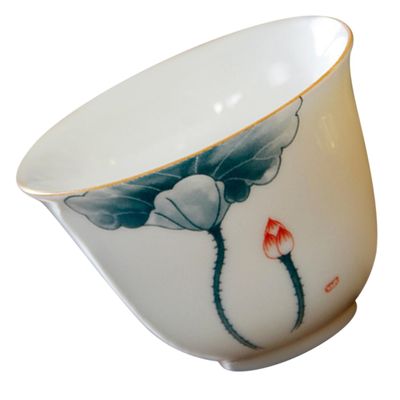 Cabilock Ceramic Tea Cup Blue and White Porcelain Drinking Cup Smooth Surface Multi-use for Home