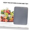 RORPOIR Large 40x30CM Gray Silicone Draining Pad Wave Grain Design Kitchen Dish Drying Mat Non-Slip Heat Resistant for Cup and Dish Drainage for Kitchen Counters and Sinks view 2