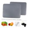 RORPOIR Large 40x30CM Gray Silicone Draining Pad Wave Grain Design Kitchen Dish Drying Mat Non-Slip Heat Resistant for Cup and Dish Drainage for Kitchen Counters and Sinks view 4