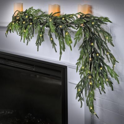 Natural Touch Norfolk Pine Lit LED Garland