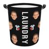 Custom Laundry Basket Personalized Foldable Laundry Hamper with Photo Picture Customized Dirty Clothes Storage Basket with Handle for Dormitory Home Bathroom Hotel view 1