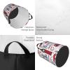 London Print Laundry Basket Collapsible Circular Laundry Hamper With Handles Dirty Clothes Storage Basket Oxford Cloth view 4