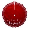 Kurt Adler 60-inch Velvet Appliqu & Embroidered with Knitted Ruffle Border Tree Skirt view 1