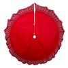 Kurt Adler 60-inch Velvet Appliqu & Embroidered with Knitted Ruffle Border Tree Skirt view 4