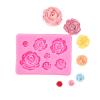 DIY Handmade soap Chocolate Flipping Sugar Baking Mold, Large, Medium, and Small, 7-Piece 3D Rose Flower Cake Decoration Silicone Mold view 1