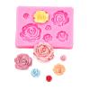 DIY Handmade soap Chocolate Flipping Sugar Baking Mold, Large, Medium, and Small, 7-Piece 3D Rose Flower Cake Decoration Silicone Mold view 2