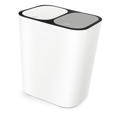 WHAMVOX Double Compartment Trash Can Dual Trash Bin for Kitchen Waste and Recycling Wet Dry Garbage Bin Lid for Home and Restaurant Use