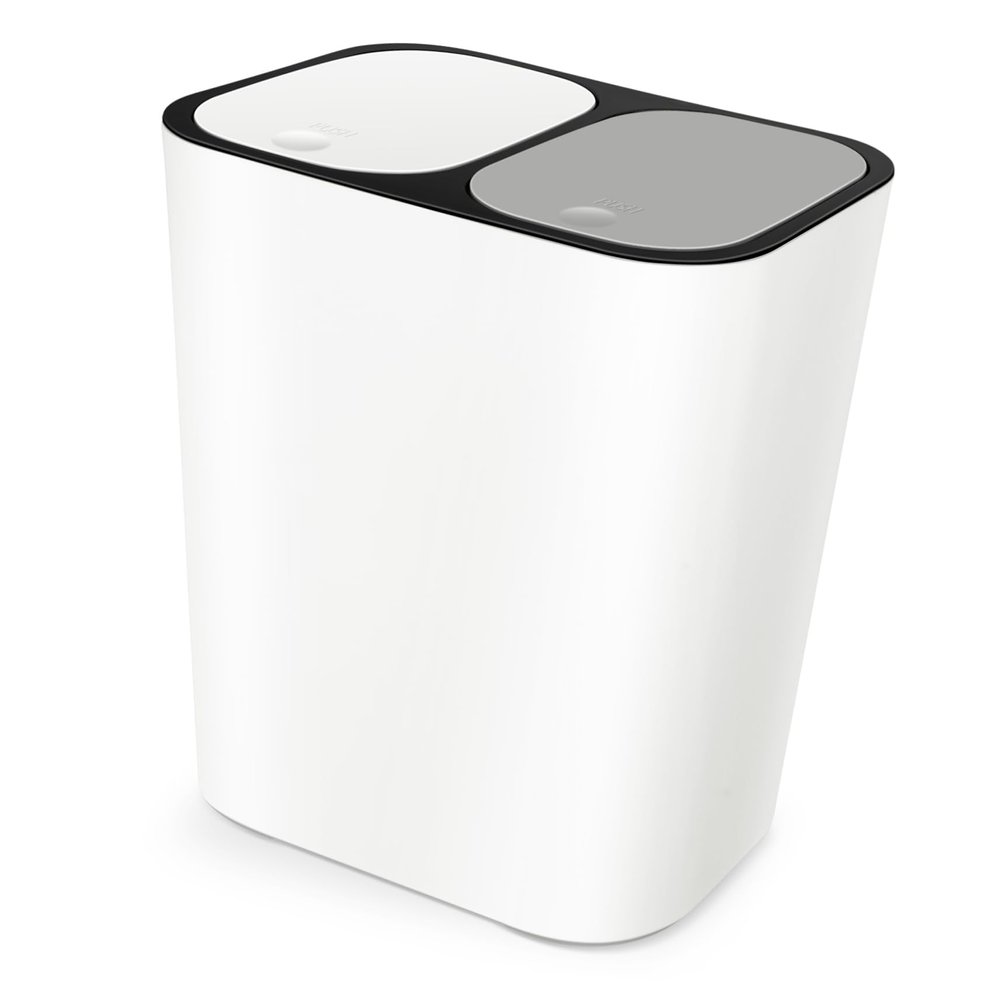 WHAMVOX Double Compartment Trash Can Dual Trash Bin for Kitchen Waste and Recycling Wet Dry Garbage Bin Lid for Home and Restaurant Use