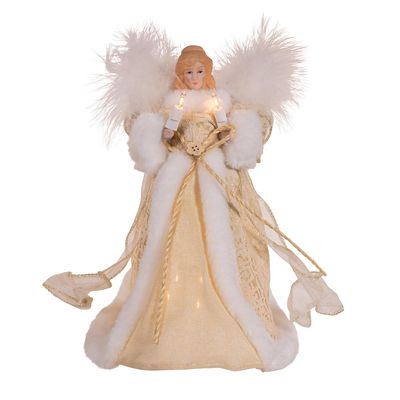 Kurt Adler 10-inch 10-Light Natural Angel Treetop