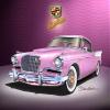 1957 Studebaker Golden Hawk | Fine Art Prints By Danny Whitfield | Comes in nine different exterior colors (24 x 36, Lilac) view 1