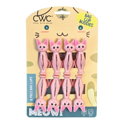 COOK WITH COLOR 8 Piece Bag Clips - Bag Clip Buddies (CC16)