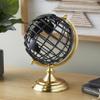 Deco 79 Aluminum Metal Open Framed World Globe with Wire Exterior and Gold Base, 8" x 8" x 13", Black view 2