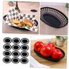 Cabilock 12pcs Oval Plastic Food Baskets Set for Snacks Fruits and Appetizers Portable Multi-function Kitchen Serving Baskets Sturdy Design for Home and Events view 3