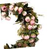 Cabilock Artificial Rose Wreath Touch Handmade Floral Garland for Home Wedding and Shop Door Decor view 2