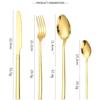 Silverware Flatware Set, 4/16/24/32/40/48 Pieces White Gold Stainless Steel Cutlery Square Handle Steak Knife, Fork And Spoon Set(Rose Gold,6Set-24Pcs) view 2