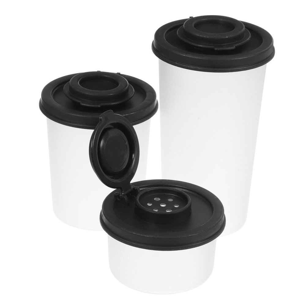 Cabilock 3pcs Shaker Refillable Spice Jars Shaker Lids for Kitchen Organization